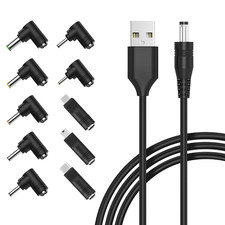 10-In-1 Universal 5V DC Power Cable,Usb to DC 5.5×2.1Mm Plug with Type-C, Micro picture