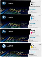 HP 414X 4PACK BLACK MAGENTA CYAN YELLOW BRAND NEW Laserjet PRO M454 M479 Genuine picture