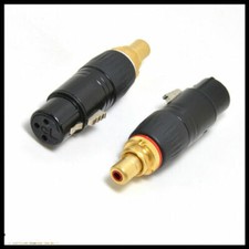 Pair Gold plated XLR Female to RCA Female Socket Adapter Gold Balanced Plug Male picture