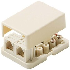 Steren 300-146 Dual Modular Telephone Surface Jack, White RJ11 picture