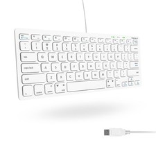 USB Wired Keyboard White 78 Scissor Switch Keys 13 Shortcut Keys Mac and picture