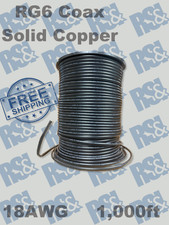 LSC352 RG6 Coaxial Cable 1000ft 75 Ohm 18AWG Solid Copper No Messenger Wire picture