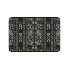 Black Geometric Tribal Pattern Desk Mat, Ethnic Office Decor, Desk Accessory picture