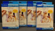 4 Pack = 400 Sheets Print Works 4x6 inch Photo Paper Satin any Inkjet Printer picture