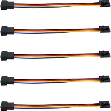 5Pcs 5Pin to 4Pin Fan Adapter Cable,PC CPU Fan Connector Converter Interface ... picture