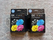 HP 64 2-pack Black/Tri-color Original Ink Cartridges, (LOT OF 2) JAN 2028 EXP picture