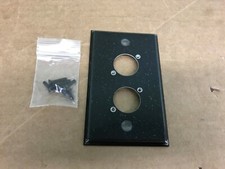 NEW BAG OF 8 x BLACK ALUM WALL PLATE 1 GANG 2XLR PUNCH WITH HARWARE picture