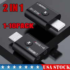 Bluetooth 5.0 2in1 Transmitter Receiver Car Wireless Audio Adapter USB 3.5mm Aux picture