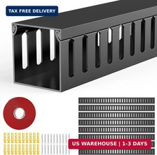 Open Slot Wiring Raceway Cable Duct, 123in Cable Management Channel Cord Track,D picture