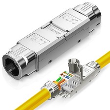 2 PCS Cat7 RJ45 Connector Buckle ToolFree Shielded Ethernet Plug Model 1098 picture