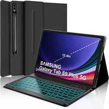 Keyboard Case for Samsung Galaxy Tab S9+ Plus 12.4 inch - Galaxy Tab Case S10+ w picture