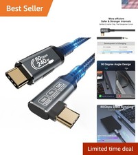 240w 80gbps USB c Cable Compatible with Thunderbolt 5 Cable Right Angle 3.3ft... picture