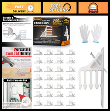 200 Pcs Cable Staples Clips with Steel Nails, Multi-Cable Stackers for Wiring picture