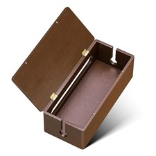 Solid Wood Cable Management Box Walnut Color 14.2x6.1x4.1 Cord Organizer picture