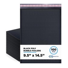 Black Bubble Mailers 9.5x14.5 Self Seal Poly Padded Envelopes #4, 100 Pack picture