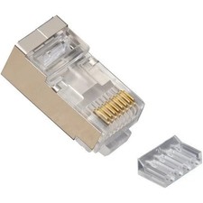 Platinum Tools 106205 RJ45 Cat6 Round-Solid 3-Prong Shielded Connector, 100 pc picture