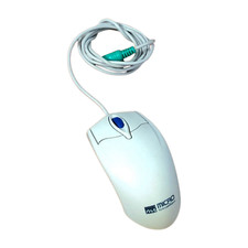 Micro Innovations Mi Optical Mouse White 3 Button Scroll Wheel Lights Red Bottom picture