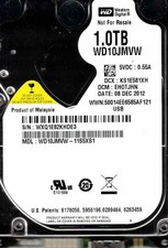 WD10JMVW-11S5XS1,  EHOTJHN,  WESTERN DIGITAL USB3  1TB  WXQ1  DEC 2012 picture