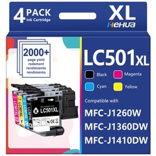 LC501Xl 4 Pack Ink Cartridges Compatible For Brother MFc-J1260W/J1360DW/J1410DW picture