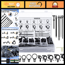 300 Pcs Wire Loom Clips - 15 Sizes Push Mount Cable Management for Cars picture