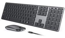 Teclado y mouse inalámbrico Bluetooth recargable silencioso multi dispositivo picture