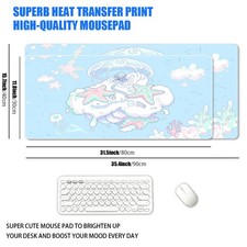1pc XXL Extra Large Macaron Pixel Style Cloud Sea Island Mouse Pad, Dreamy Pin picture
