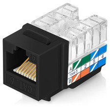 Everest 90 Degree RJ45 Cat6 Keystone Jacks Slim Profile 100-Pack Black picture