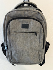 Matein Gray Polyester Laptop Backpack 15in Padded, Built-In USB, Compartments picture