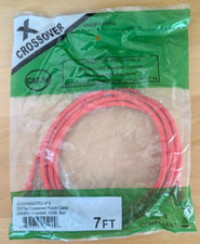 NEW (7 Pack) 7' Red Cat 5e Crossover Network Cables - Sealed picture