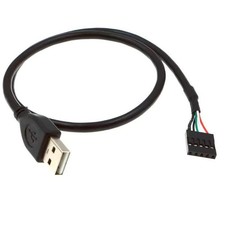 USB 2.0 Header Cable 20In Dupont 5-Pin to USB-A Male picture