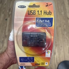 Belkin Vintage USB 4 Port Hub Clear Sleeves PC New Y2K 2003 Retro Mac Windows picture