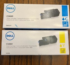 New open box  Genuine Dell C1660 Toner Color Set Blue/ Yellow picture