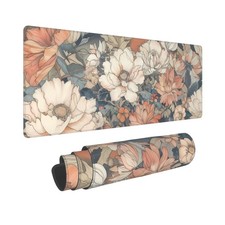 Japanese Floral Pad XL 31.5 X 11.8 Inch Minimalist Aesthetic Art White Coral ... picture