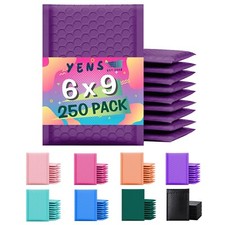 Yens® 250 #0 Poly Bubble Padded Envelopes Mailers 6 X 9 -Purple picture