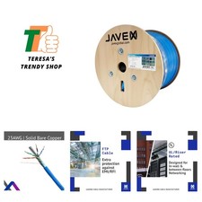 Cat 6A Ethernet Cable 500ft - Shielded CMR Riser, 23AWG, 750MHz,  Listed Blue picture