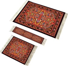 Oriental Rug Style Mouse Pad, W/ Free Matching Mini Carpet Coaster And Bookmark picture