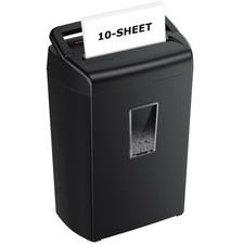 Paper Shredder 10 Sheet Crosscut 5.5 Gal Heavy Duty C209-D Black Bonsaii Home picture
