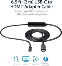 StarTech.com 6ft CDP2HDMM2MB - USB Type-C to HDMI Adapter Cable - 4K 30H picture