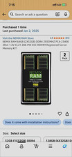 (RDIMM) NEMIX RAM 64GB (2x32GB) PC4-23400 DDR4-2933 ECC Registered 288-Pin RDIMM picture