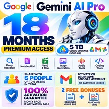 Google Gemini AI Pro 18 Month 5TB - Image & Video Generation + Free Gifts GLOBAL picture