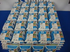 NEW HUGE LOT OF 129 GENUINE OEM HP 49 SEALED COLOR INKJET INK CARTRIDGES 51649A picture