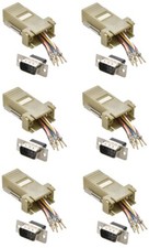 6x DB9 Male to RJ45 Female Network Modular Adapter Connector 8P8C Serial RS232 picture