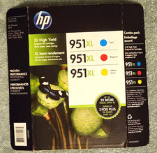 HP 951XL Color Ink Cartridges - Cyan/Magenta/Yellow 3-Pack Genuine OEM CR318BN picture