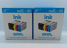 2 Pack Onn 902XL Black 902 Color 4 Re-manufactured Ink Cartridges- NEW picture