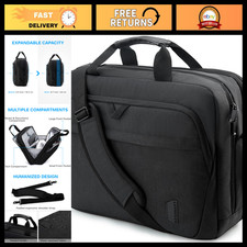 Expandable 17.3 Inch Laptop Briefcase Bag, Stylish Computer Tote, Black picture