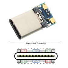 Cablecy DIY 24pin USB 3.1 Type C USB-C Male Plug Connector SMT type with PCB picture