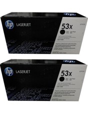 2 Genuine HP 53X Toner Cartridges Black Boxes Q7553X OPEN BOX OPEN BAG picture