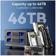 Hybrid HDD+NVMe Enclosure 46TB Capacity USB 3.2 Gen 2 picture