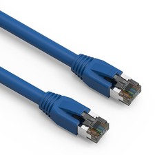 20 Pack of 0.5Ft CAT8 S/FTP Ethernet Network Cable Blue 24AWG picture