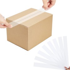 100 Pack Clear Packing Tape Precut Return Tape Strips Bulk Packaging Mailing picture